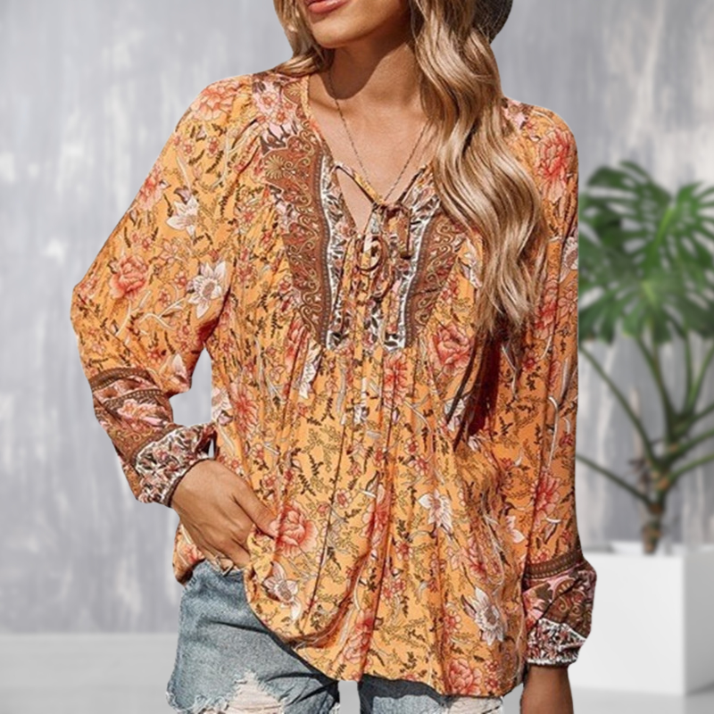 LP | fashionable long-sleeved boho blouse