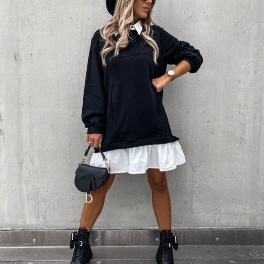 "Silvia" Elegant patchwork dress