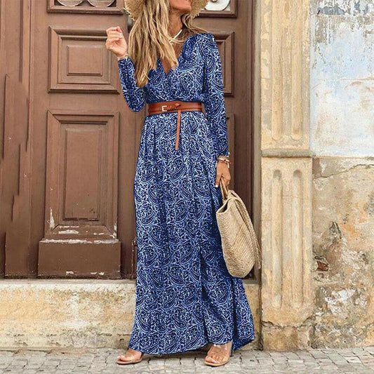 "Fiamma" designer maxi dress with floral print