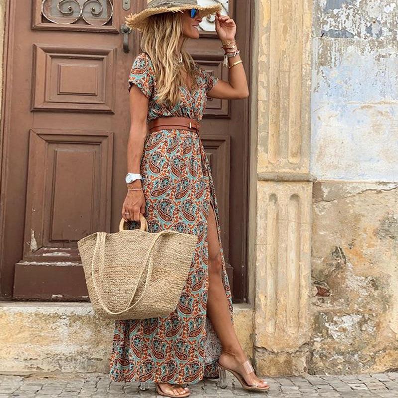 "Meike" maxi dress with floral print
