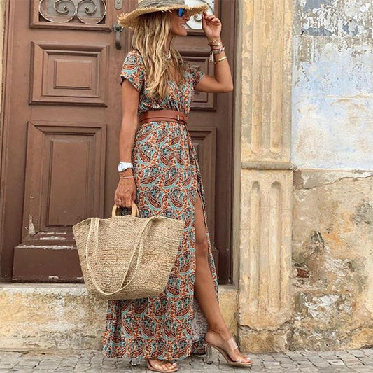 "Meike" maxi dress with floral print