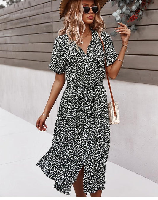"Maja" designer dress with floral print
