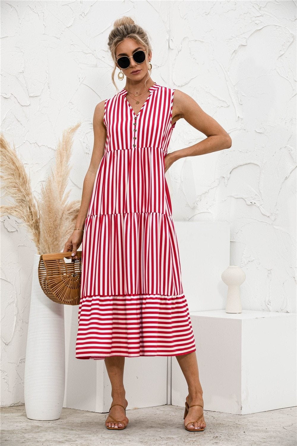 "Nedda" Striped designer dress