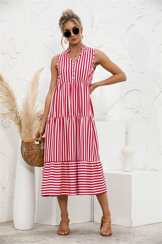 "Nedda" Striped designer dress