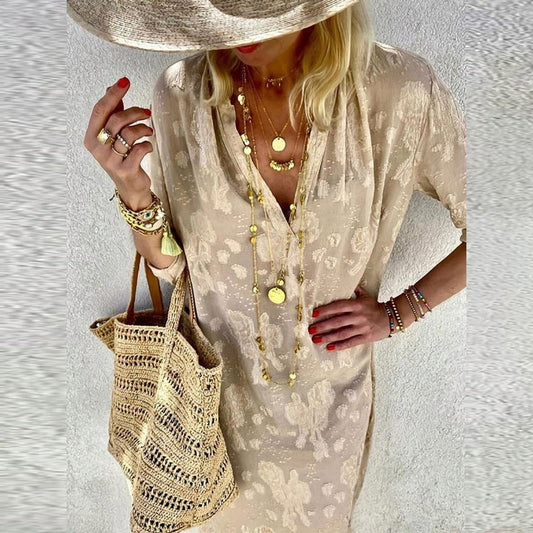 "Mariam" Elegant dress with print