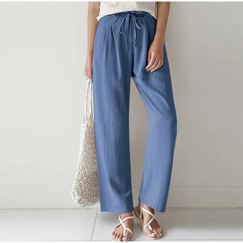 Elastic Waistband Pleated Pocket for Wide Pants