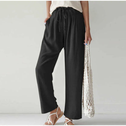 Elastic Waistband Pleated Pocket for Wide Pants