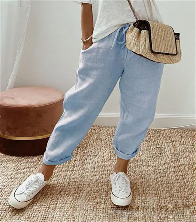 Elegant cotton linen pants