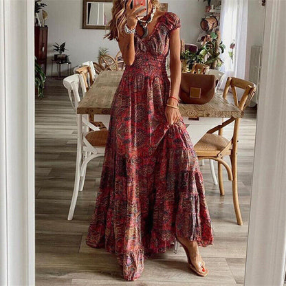 LP | Bohemian-style waist-length dress.
