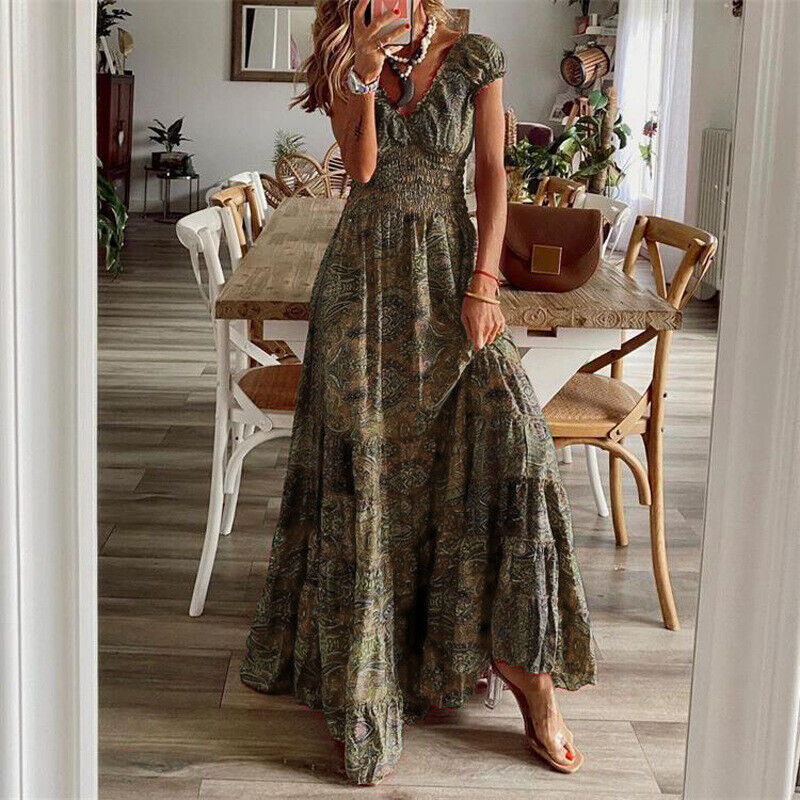 LP | Bohemian-style waist-length dress.
