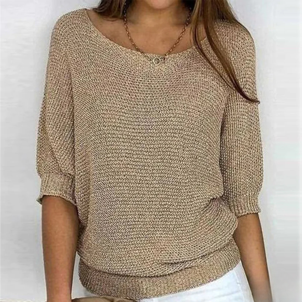 Shiny knit top for women