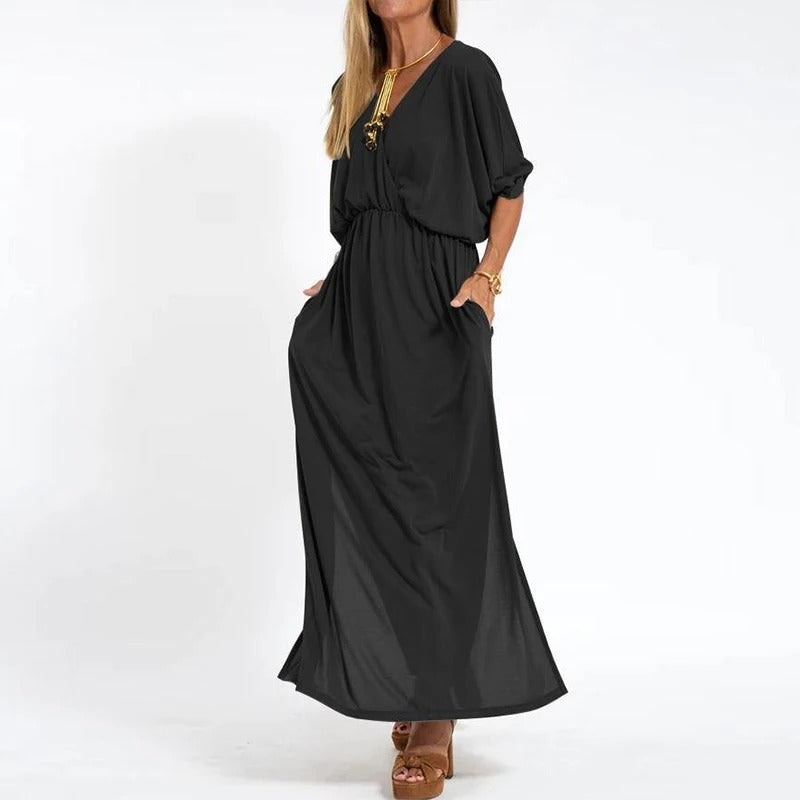 V-neck long dress