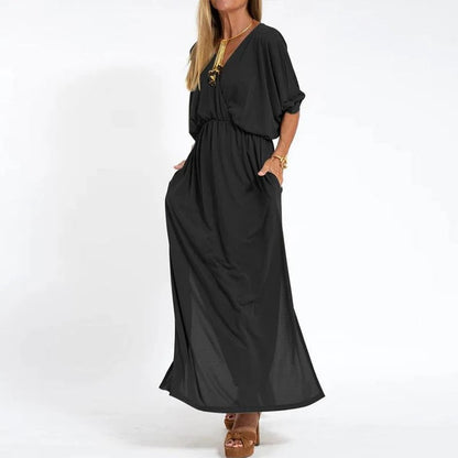 V-neck long dress