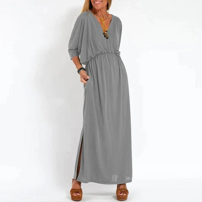 V-neck long dress