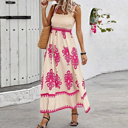 LP | Sleeveless dress with square neckline.