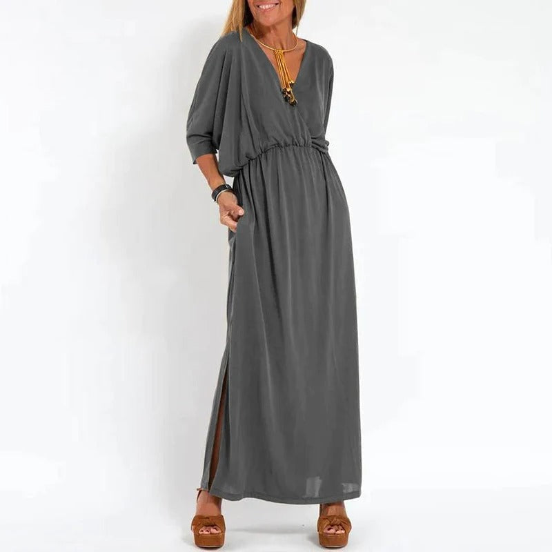 V-neck long dress