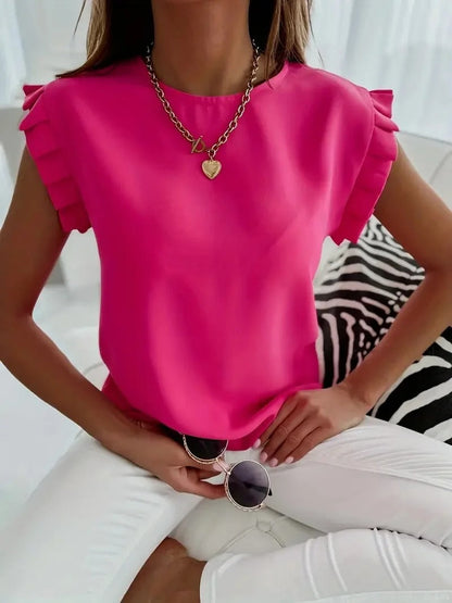 LP | Sleeveless elegant blouse with ruffles