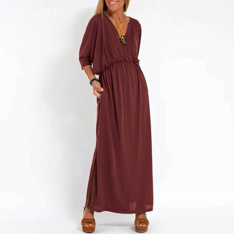 V-neck long dress
