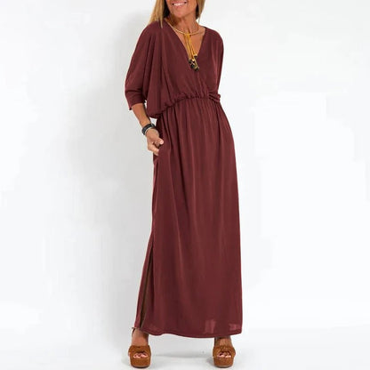 V-neck long dress