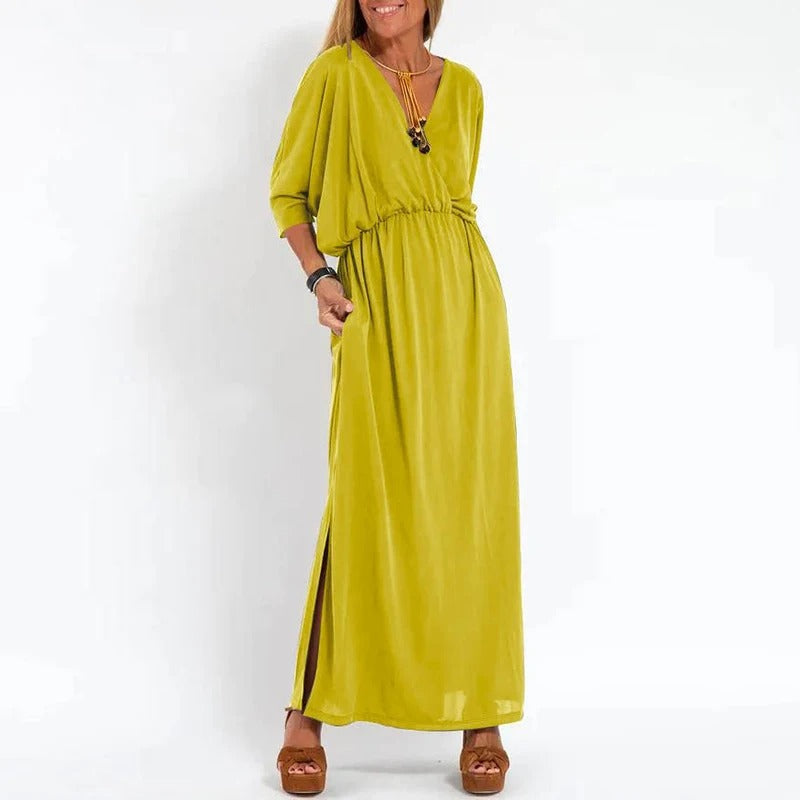 V-neck long dress
