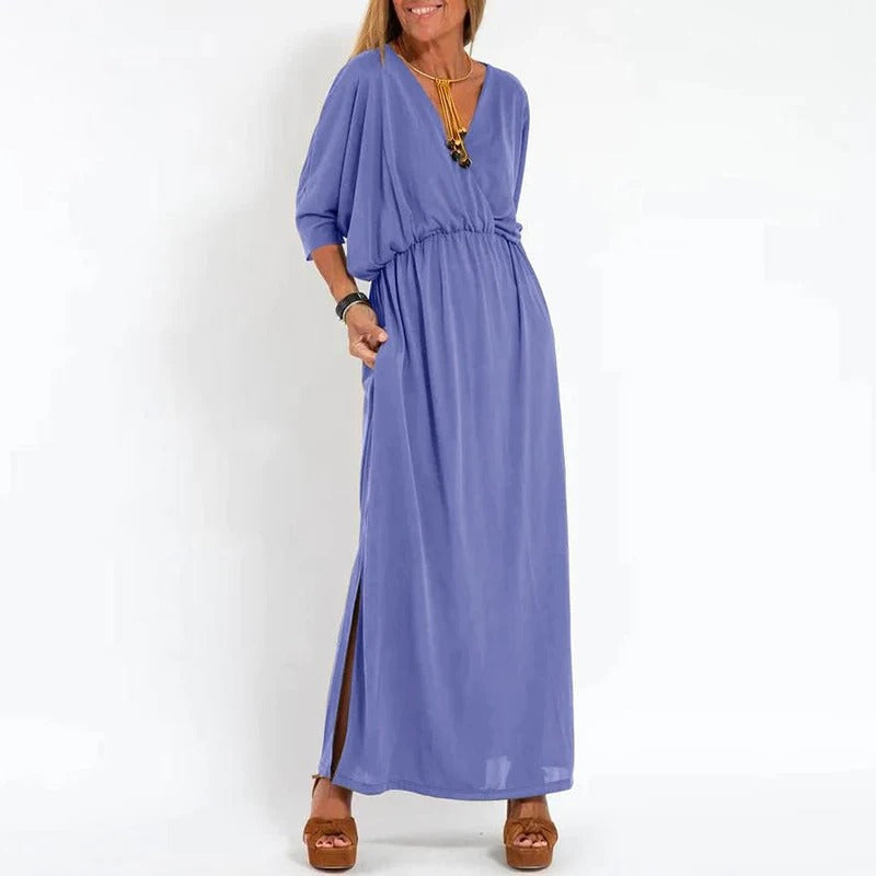 V-neck long dress