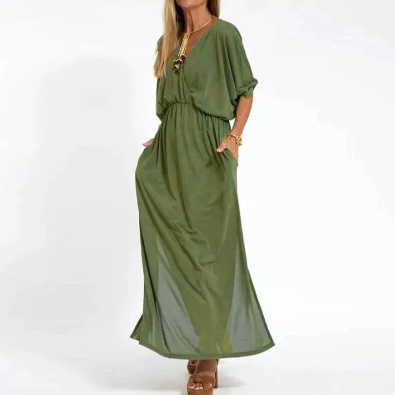 V-neck long dress