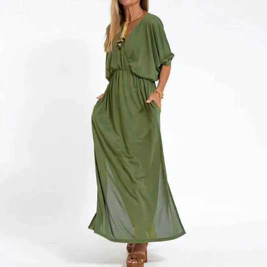 V-neck long dress
