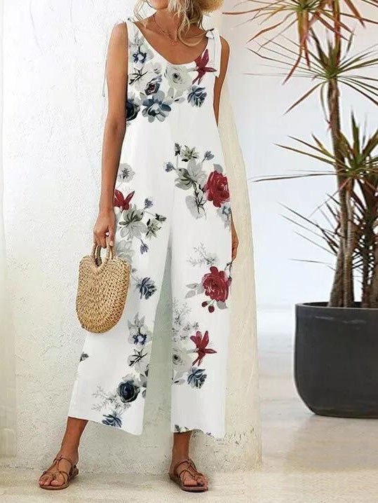 Leisurewear with floral print overalls